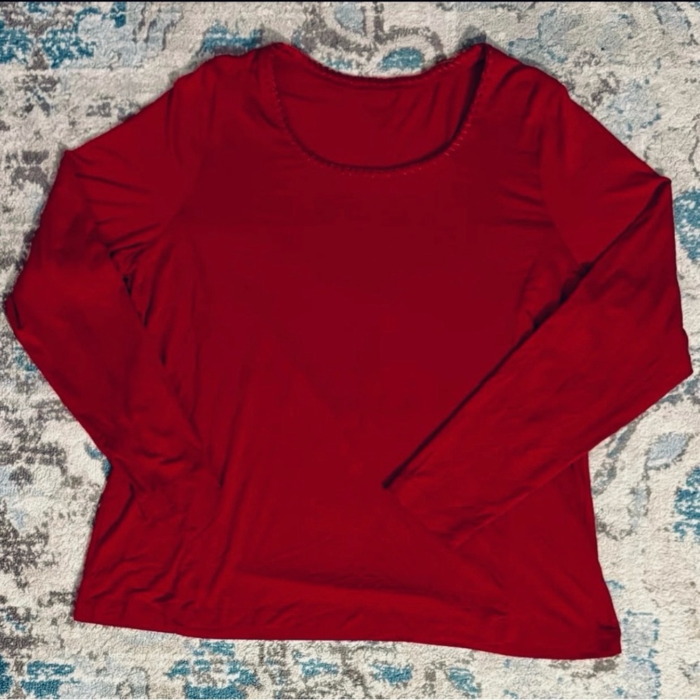Coldwater Creek Blouse Magenta Long Sleeve Embroidered Top Women’s Size 1X